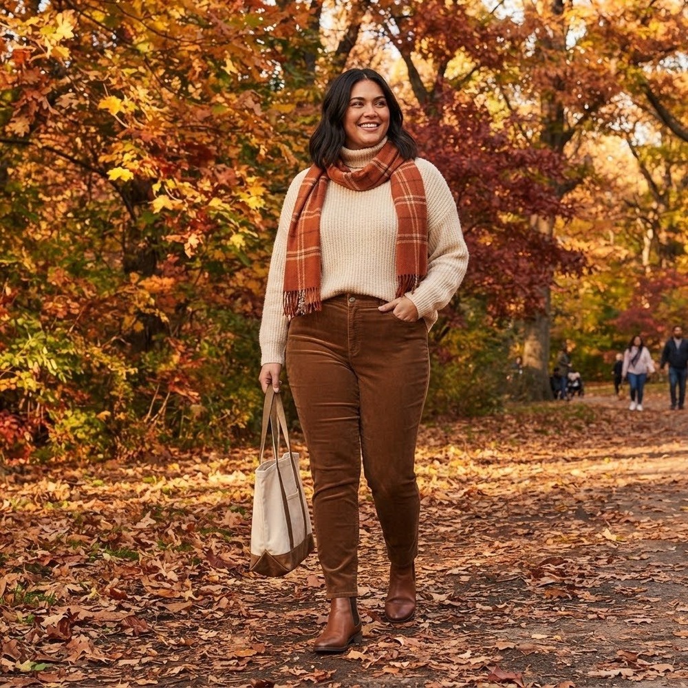 Talbots Womens Brown Curvy Corduroy Jegging High Rise Slim Pants Size 14
